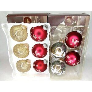 Vintage Christmas Ornament Set Of 10 With Boxes Enchanted Forest 2002